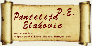 Pantelija Elaković vizit kartica